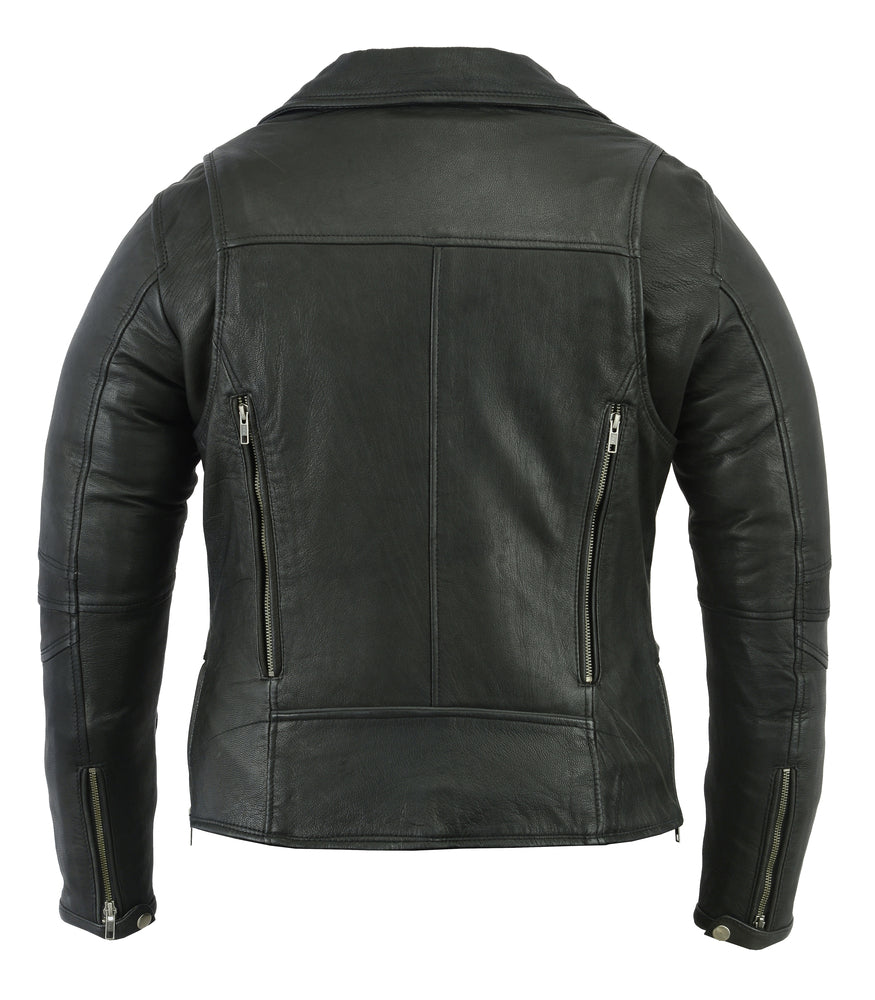 DS894 Women&#039;s Modern Longer Beltless Biker Jacket