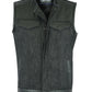 DM901   Men's Leather/Denim Combo Vest Without Collar