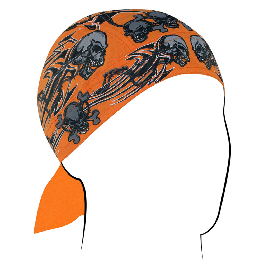 Z669 Flydanna&reg;, Cotton, Orange Tribal Skull