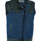 DM933 Men's Leather/Denim Combo Vest (Black/Broken Blue)