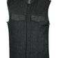 DM962 Men's Rough Rub-Off Raw Finish Denim Vest W/Leather Trim - Scoo