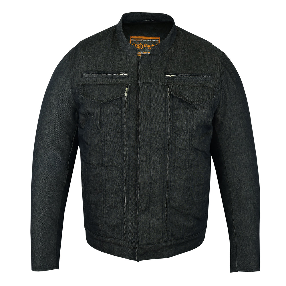 DM915 Men's Rough Rub-Off Raw Finish Denim Jacket