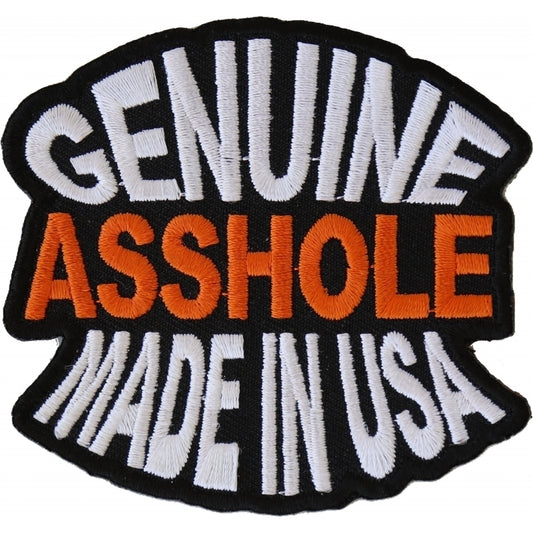 P1387 Genuine Asshole Made In USA Funny Naughty Iron on Patch