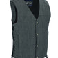 DM918 Men's Rough Rub-Off Raw Finish Broken Gray Denim Vest