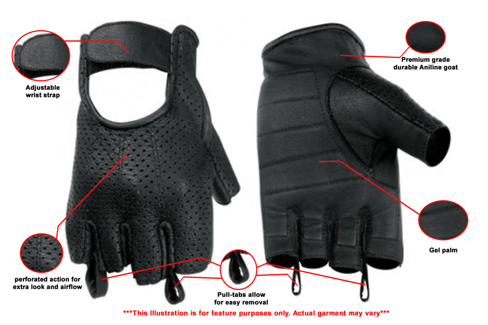 DS14 Perforated Fingerless Glove