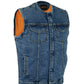 DM981BU Concealed Snaps, Denim Material, Hidden Zipper, w/o Collar