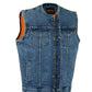 DM981BU Concealed Snaps, Denim Material, Hidden Zipper, w/o Collar