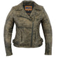 DS836 Women&#039;s Updated Stylish Antique Brown M/C Jacket