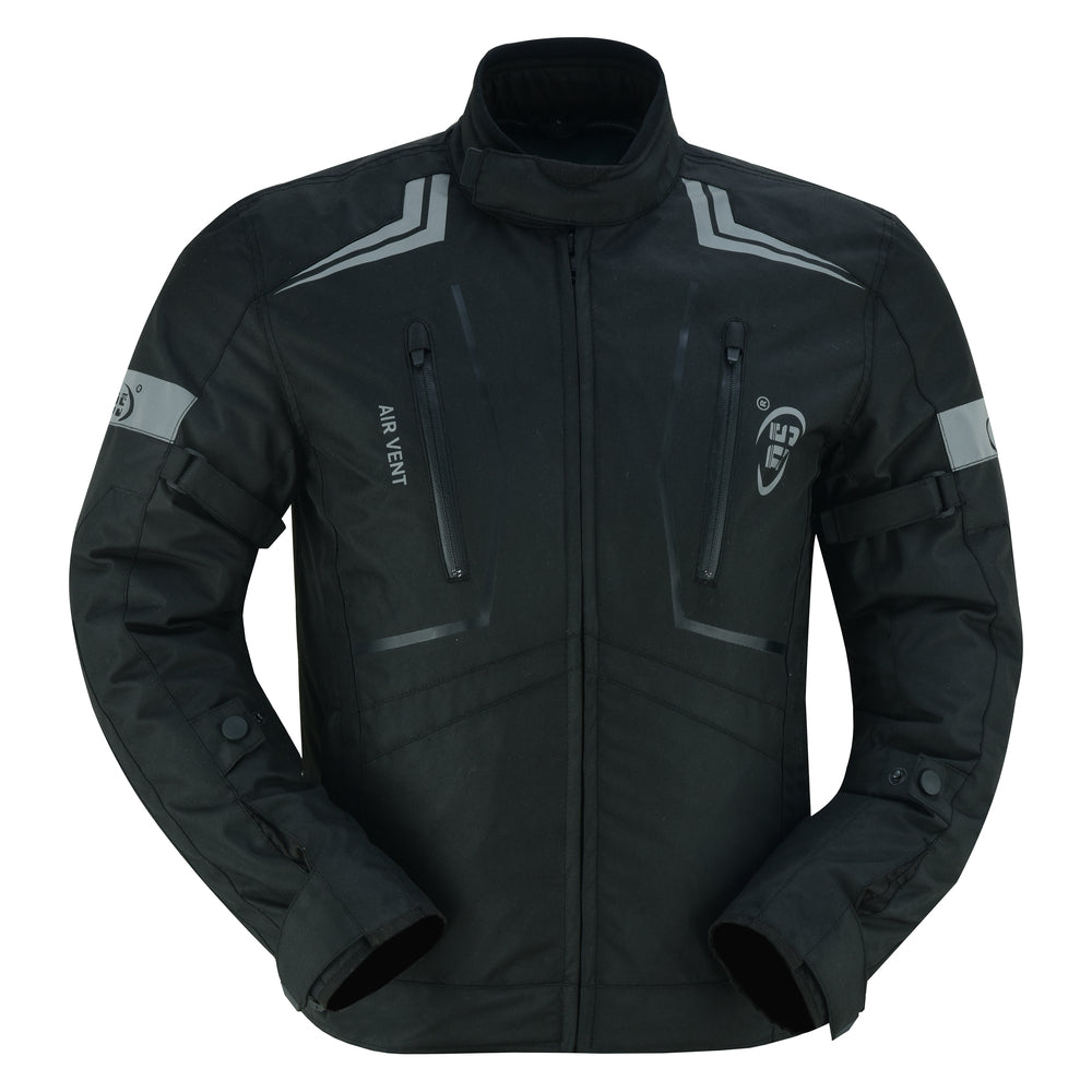 DS4610 Flight Wings - Black Textile Motorcycle Jacket for Men