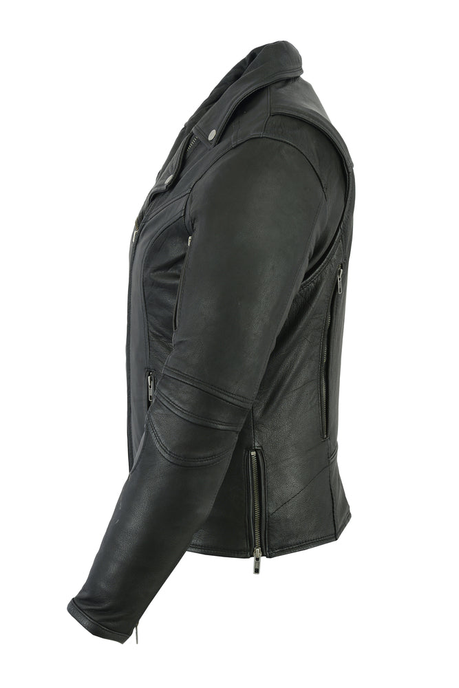 DS894 Women&#039;s Modern Longer Beltless Biker Jacket