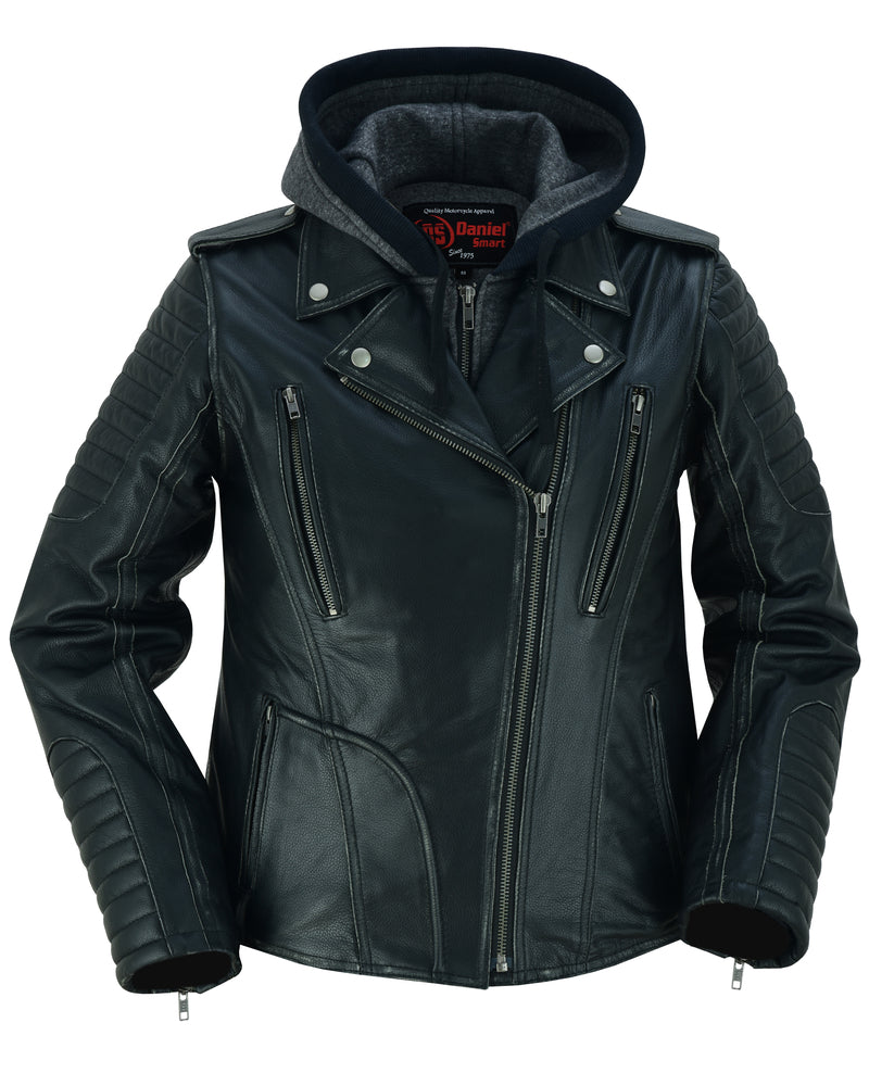 DS877 Women's M/C Jacket with Rub-Off Finish