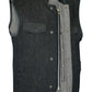 DM962 Men's Rough Rub-Off Raw Finish Denim Vest W/Leather Trim - Scoo