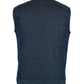 DM976 Men's Blue Rough Rub-Off Raw Finish Denim Vest